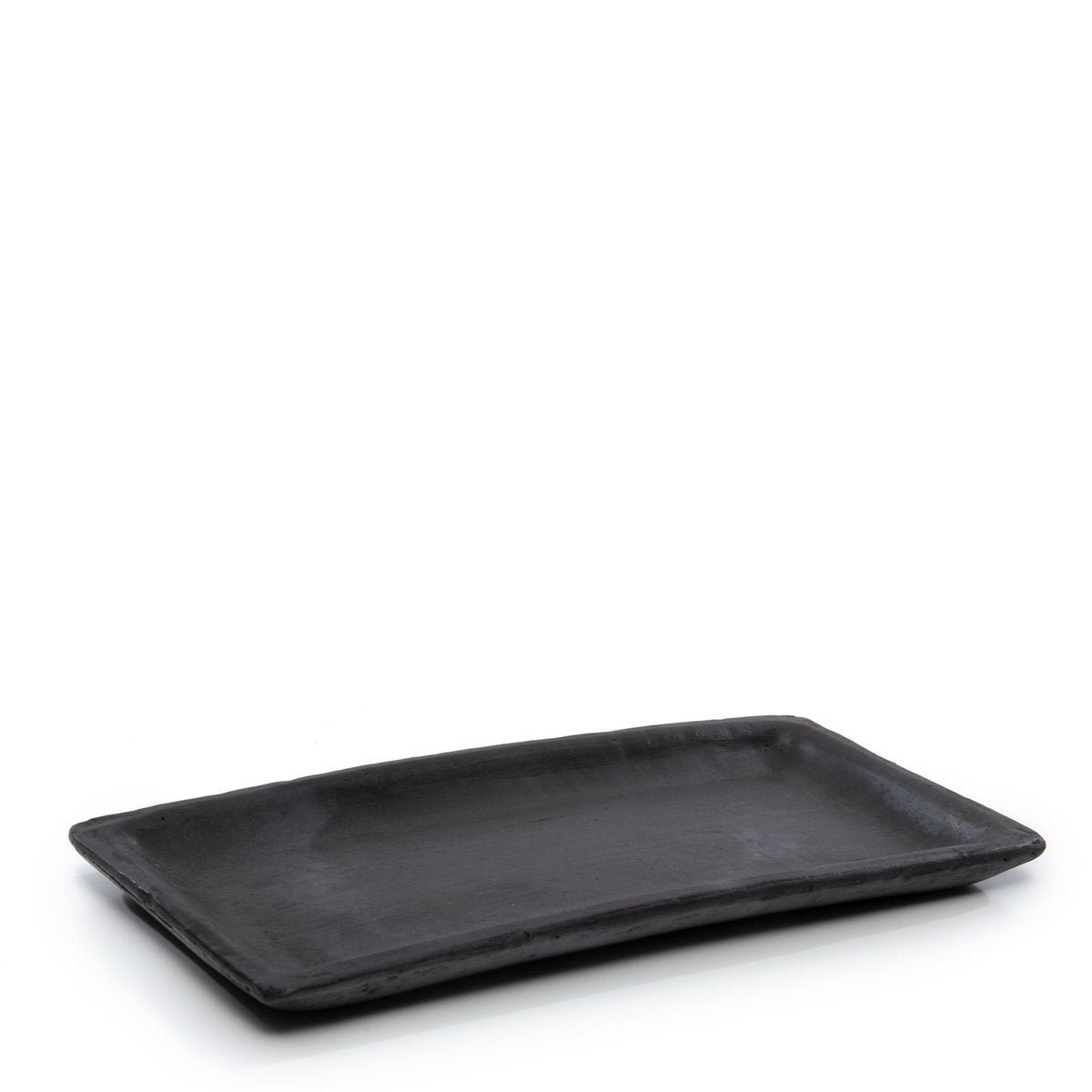 Terracotta sushi bord Gebrande zwart - M