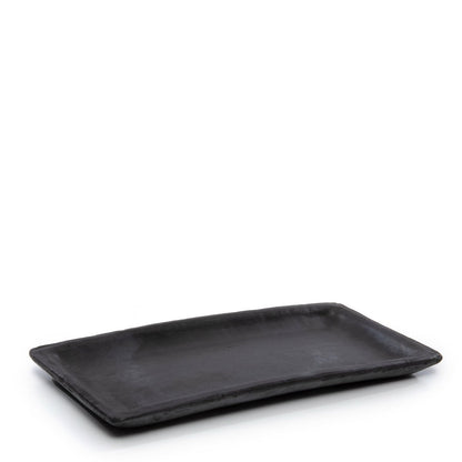 Terracotta sushi bord Gebrande zwart - M