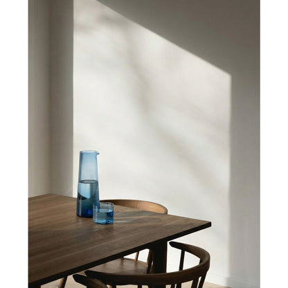 Glazen tumbler Azure hammered low blauw