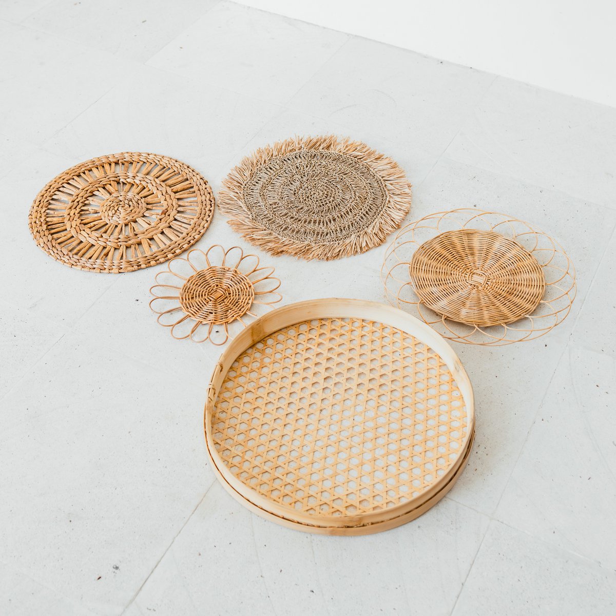 Wanddecoratieset Penida Rotan (5-delig)