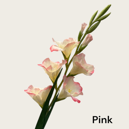 Zijden kunstbloem Gladiolen paars - 91 cm