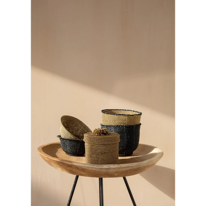 Kralen schaal Beaded candy bowl zwart - M