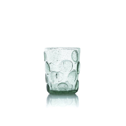 Glazen waterglas Frosted Dot aqua