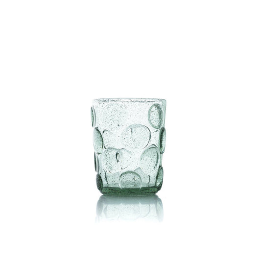 Glazen waterglas Frosted Dot aqua
