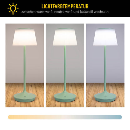 Solar Tafellamp Emmi Mint/Wit - 38 cm (Dimbaar)