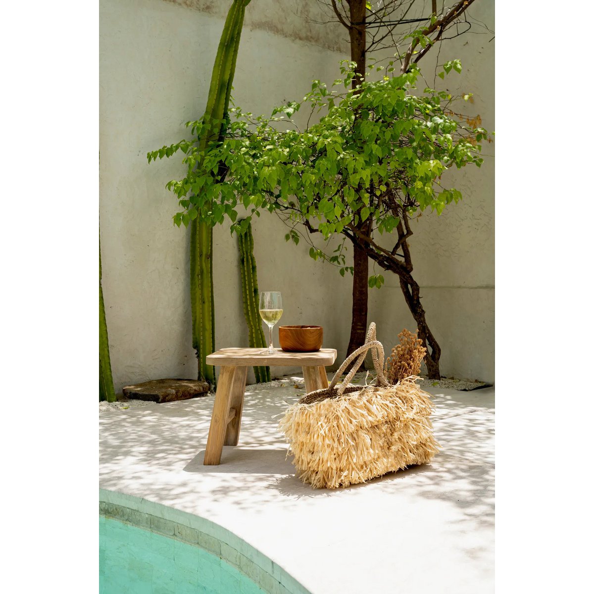 Teakhouten saladekom The teak wortel salade bowl naturel
