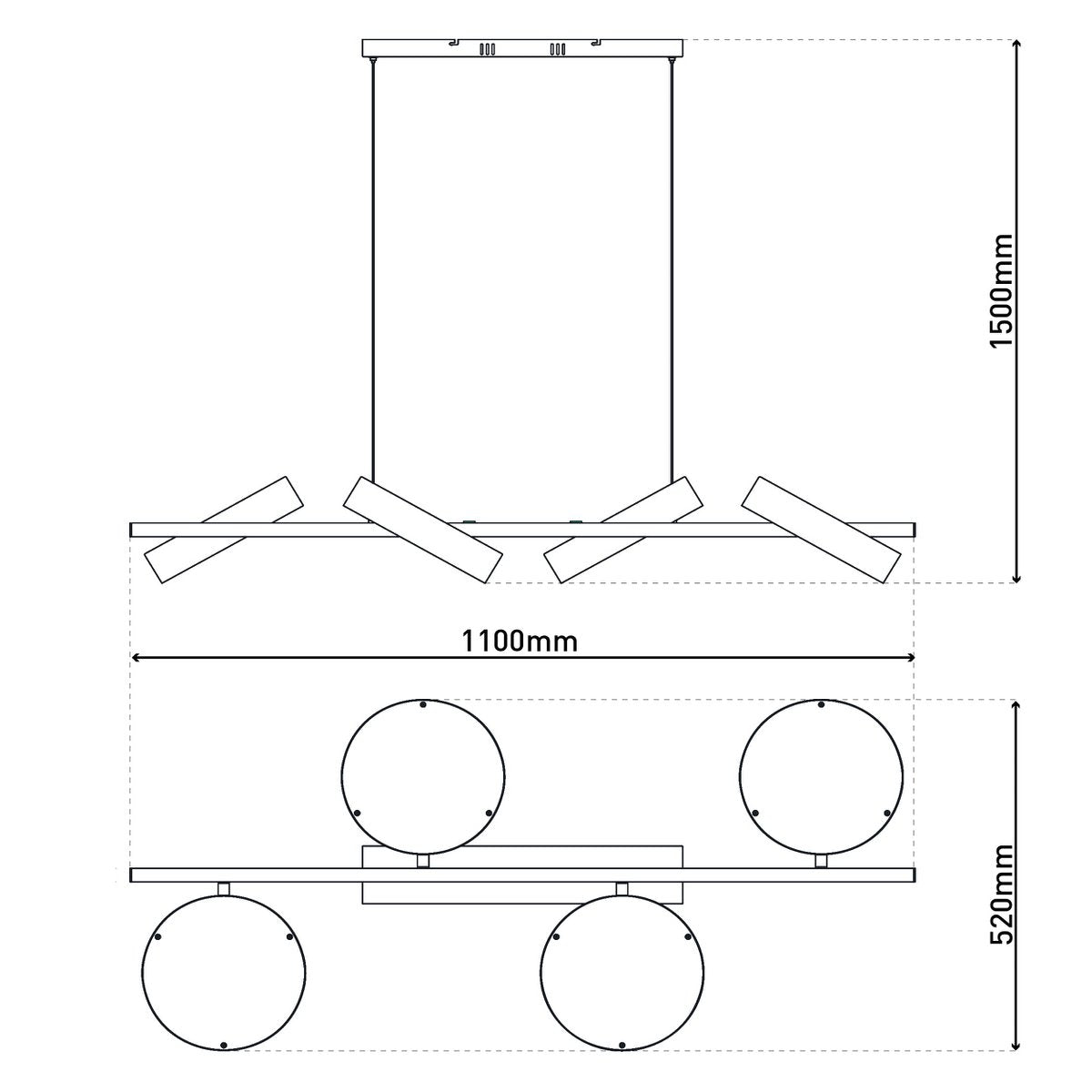 LED Hanglamp Tessa Amandel - 110 cm - OutHome