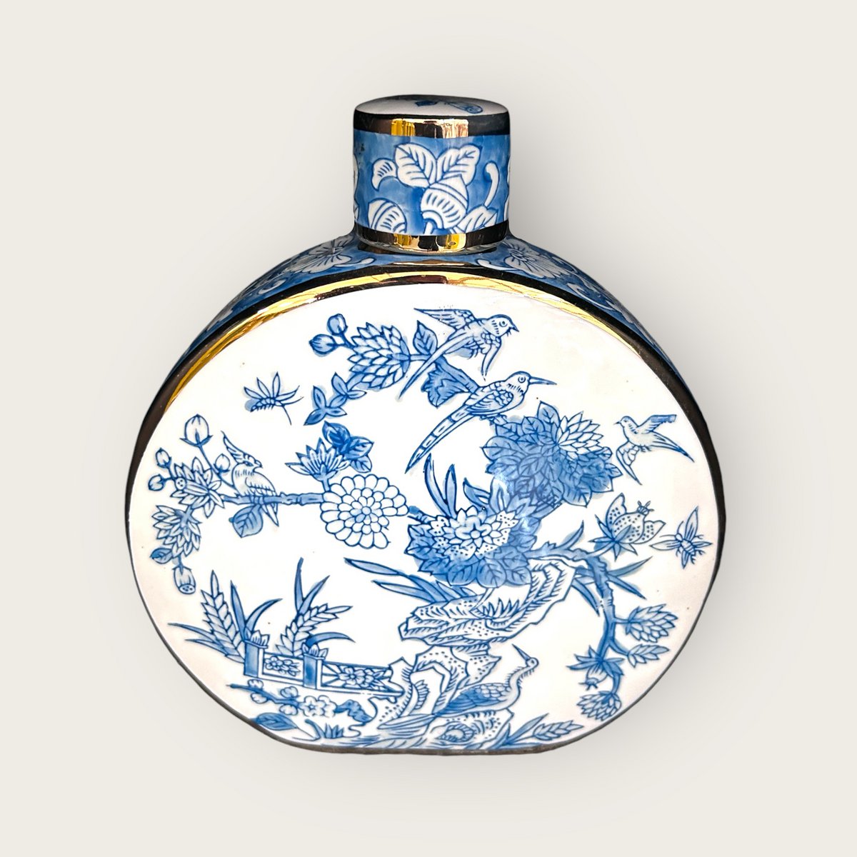 Porseleinen vazen Parijse delfts blauw (Set van 2)