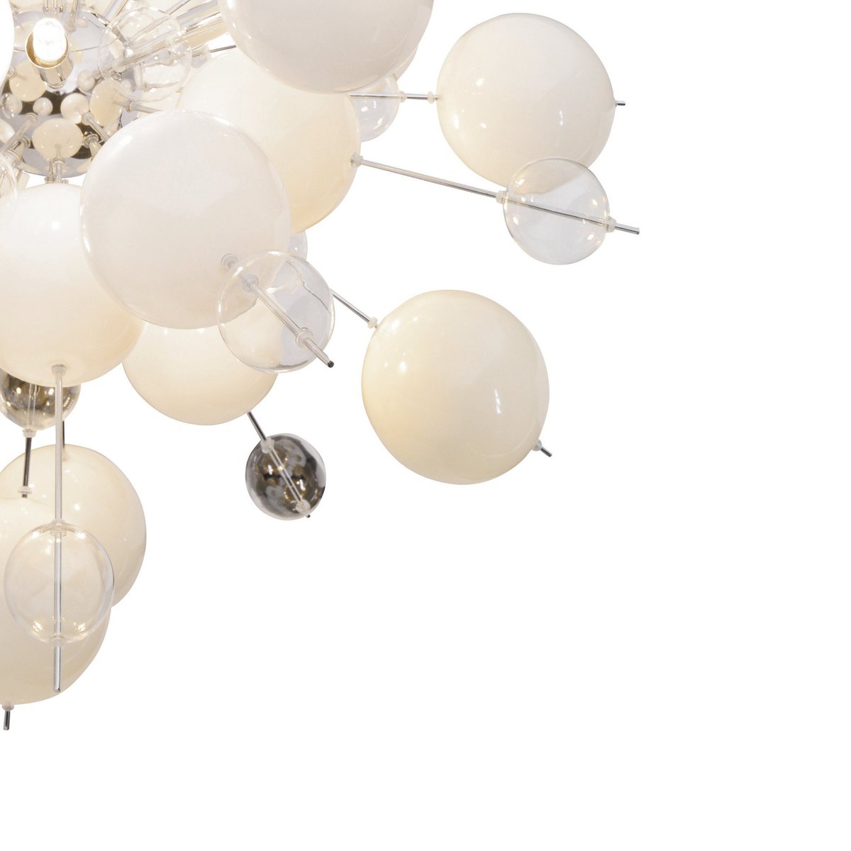 Hanger lamp "explosie" wit gemaakt van metaal en glas, G9 - versies, voor eetkamer, woonkamer, gang of kantoor, hangende lamp ØCA 65 cm - OutHome