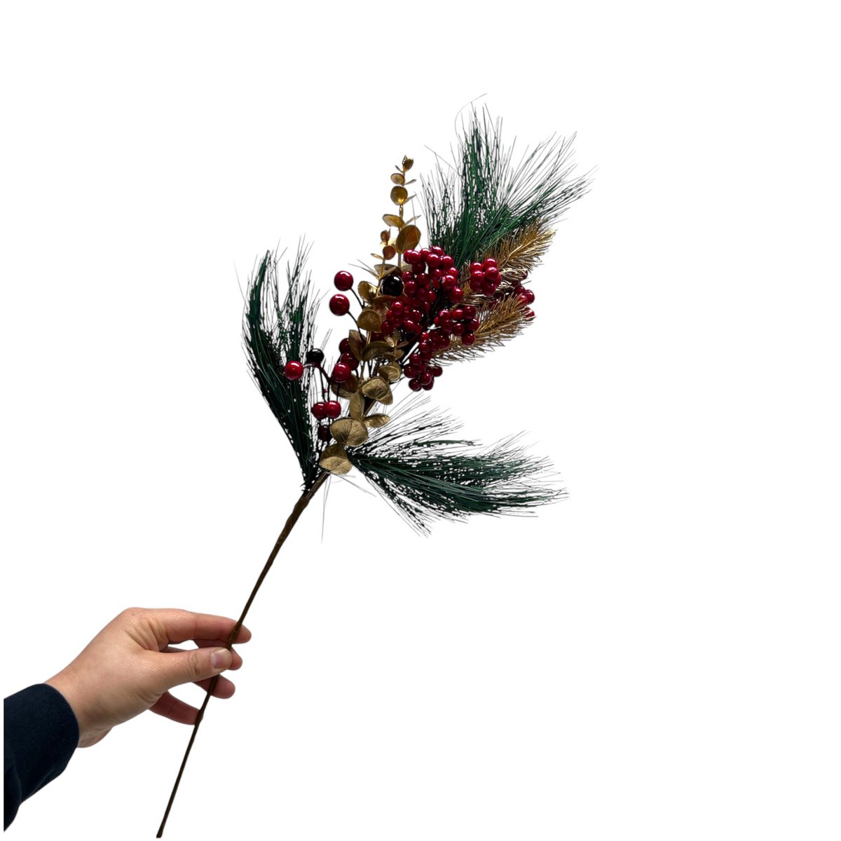 Zijden kunstbloem Kerstbloemcombinatie - 61 cm
