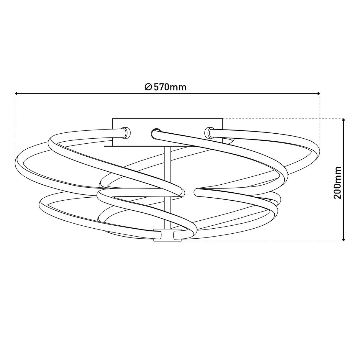 LED Plafondlamp Rizado Nikkel/Satijn - Ø 57 cm