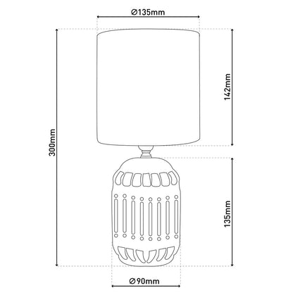 Keramische Tafellamp Erida Roze/Zalm (E14)