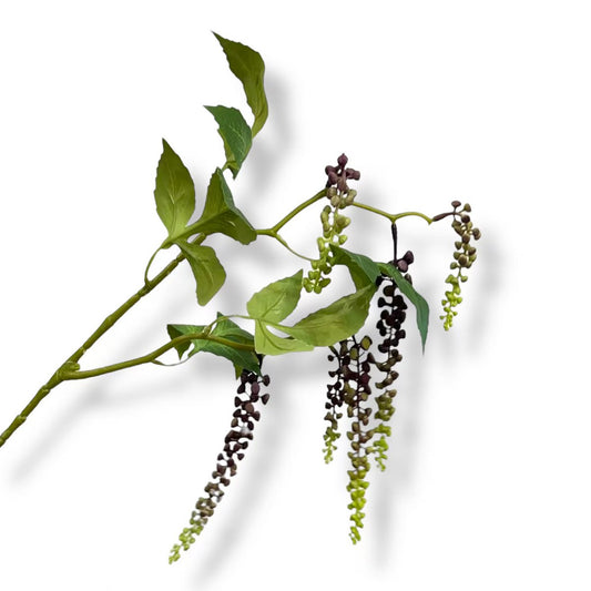 Zijden kunstbloem Phytolacca americana paars - 65 cm