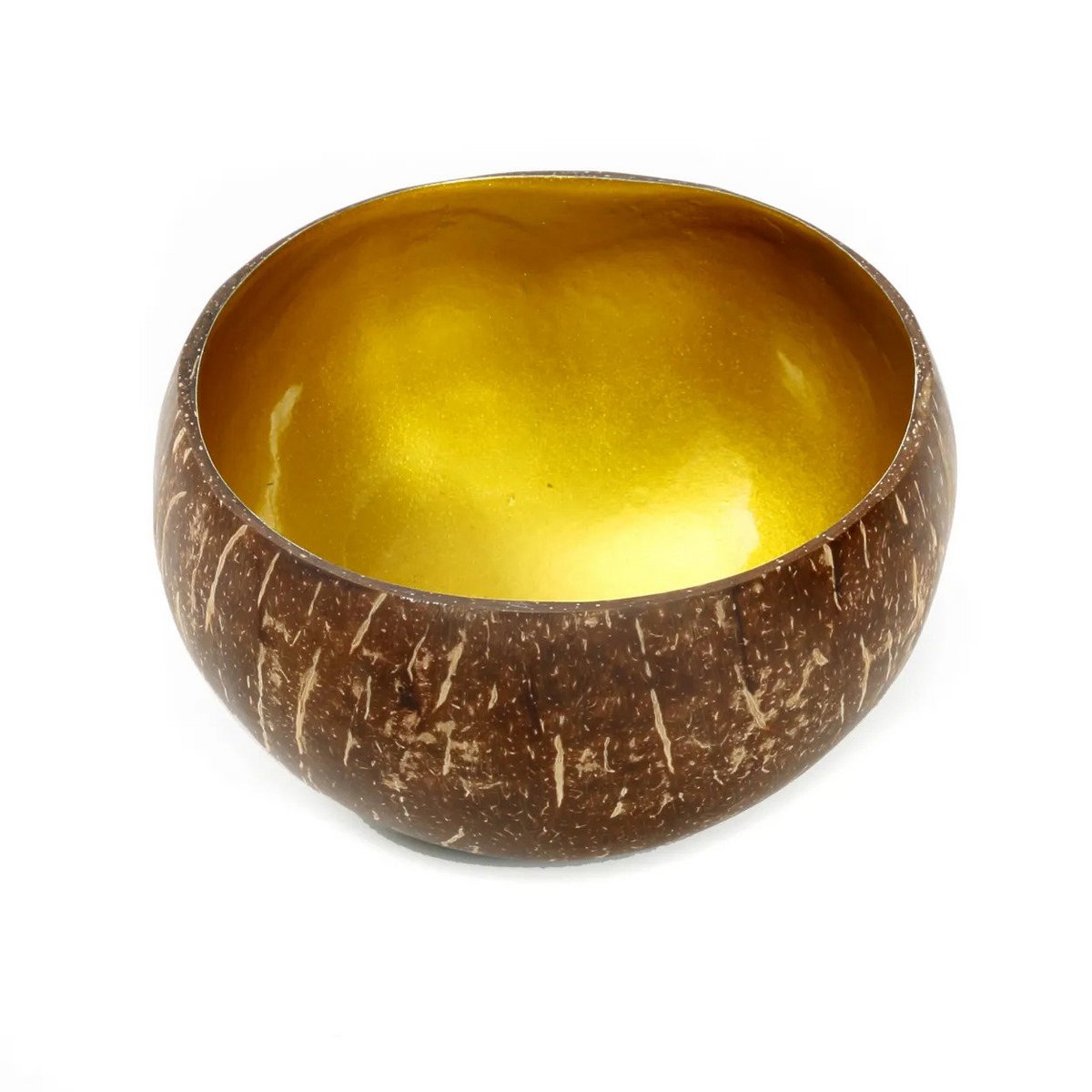 Natuurlijke kokoskom The coco food bowl goudkleurig