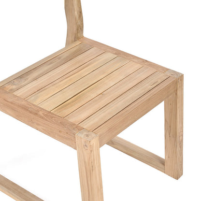 Teakhout eetkamerstoel Lineaire naturel