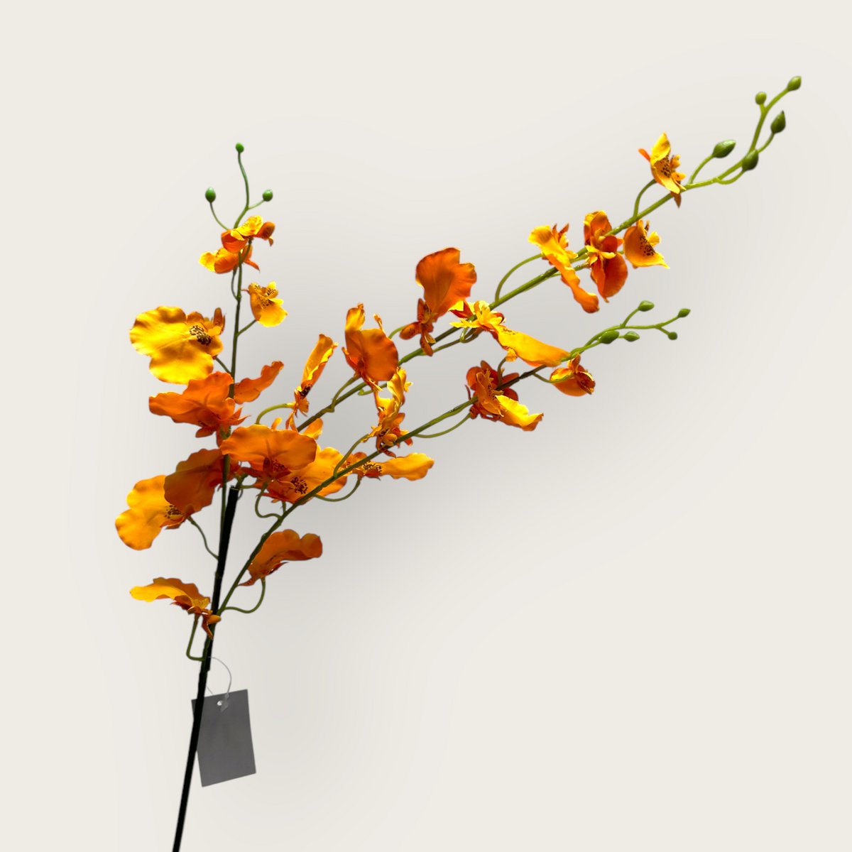 Zijden kunstbloem Oncidium oranje - 97 cm