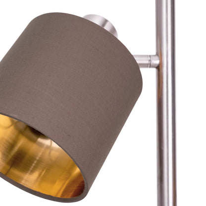 Vloerlamp Maron Satijn/Bruin - 153 cm (E14)