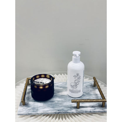 Marmeren dienblad Luxe goudkleurige - 35 cm