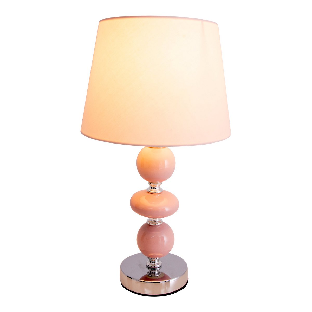 Keramische tafellamp "araga" 36 cm hoog, tafellamp gemaakt van metaal, keramiek, met tekstbladen, roze, met E14 - aansluiting, verlichting voor eetkamer, woonkamer, gang of kantoor, - OutHome