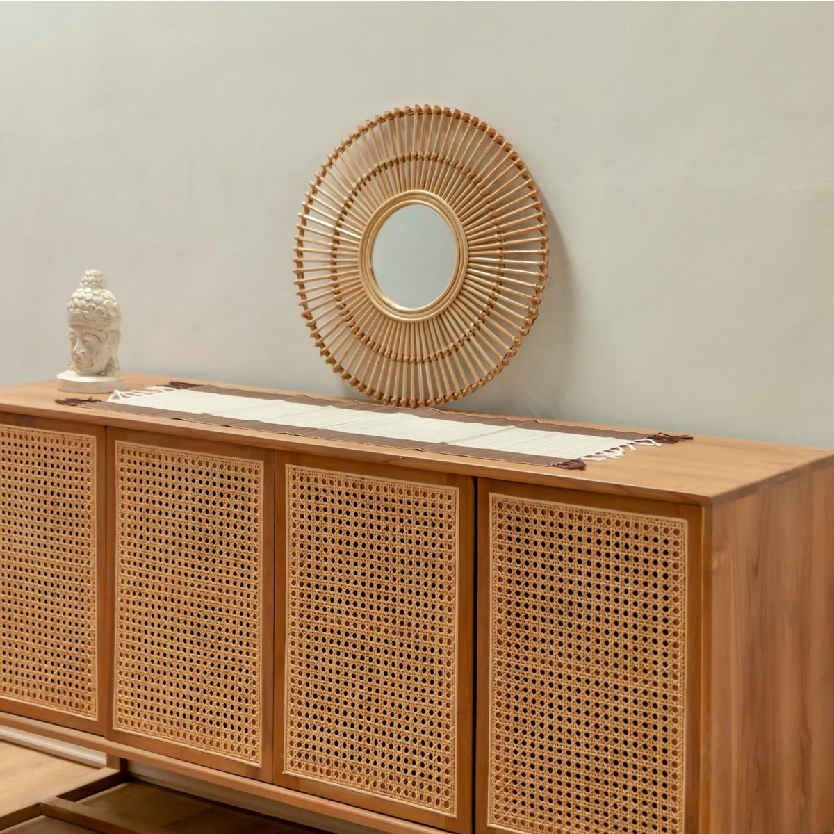 Wandspiegel Rotan Bumi - Ø 58 cm