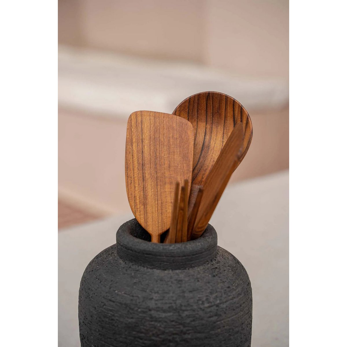 Teak spatel Wortel - 6 cm