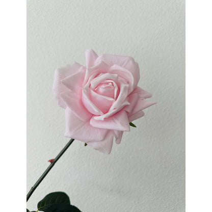 Kunstroos Hand touch rose lichtroze - 72 cm (set van 2)