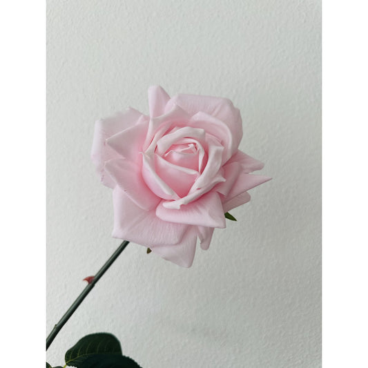 Kunstroos Hand touch rose lichtroze - 72 cm (set van 2)