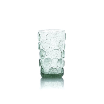 Glazen highballglas Frosted dot aqua