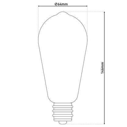 LED-lampenset Dilly (3-delig) - E27, 4W, Amberglas (Ø 6,4 cm)