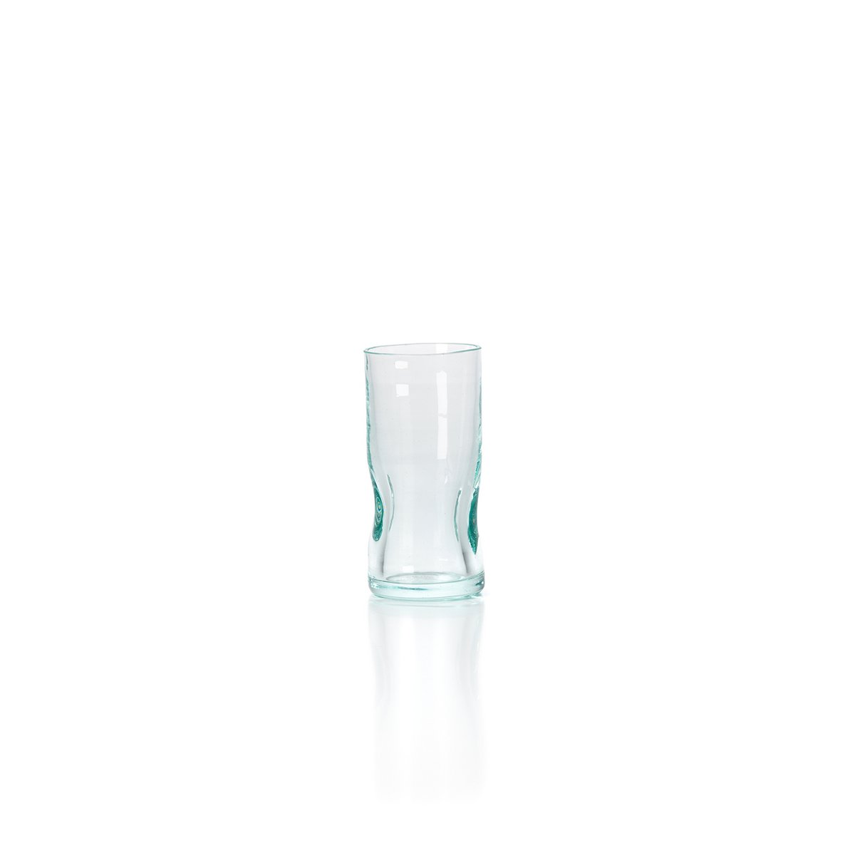 Glazen borrelglaasje blauwgroen