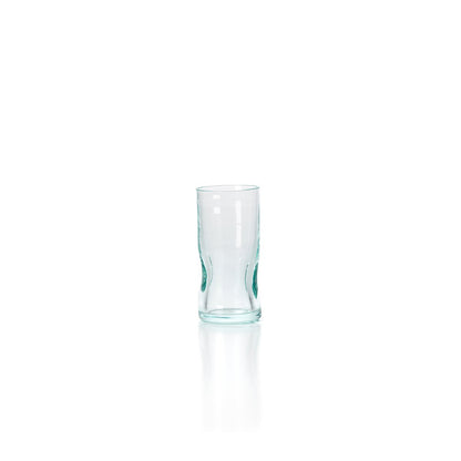 Glazen borrelglaasje blauwgroen