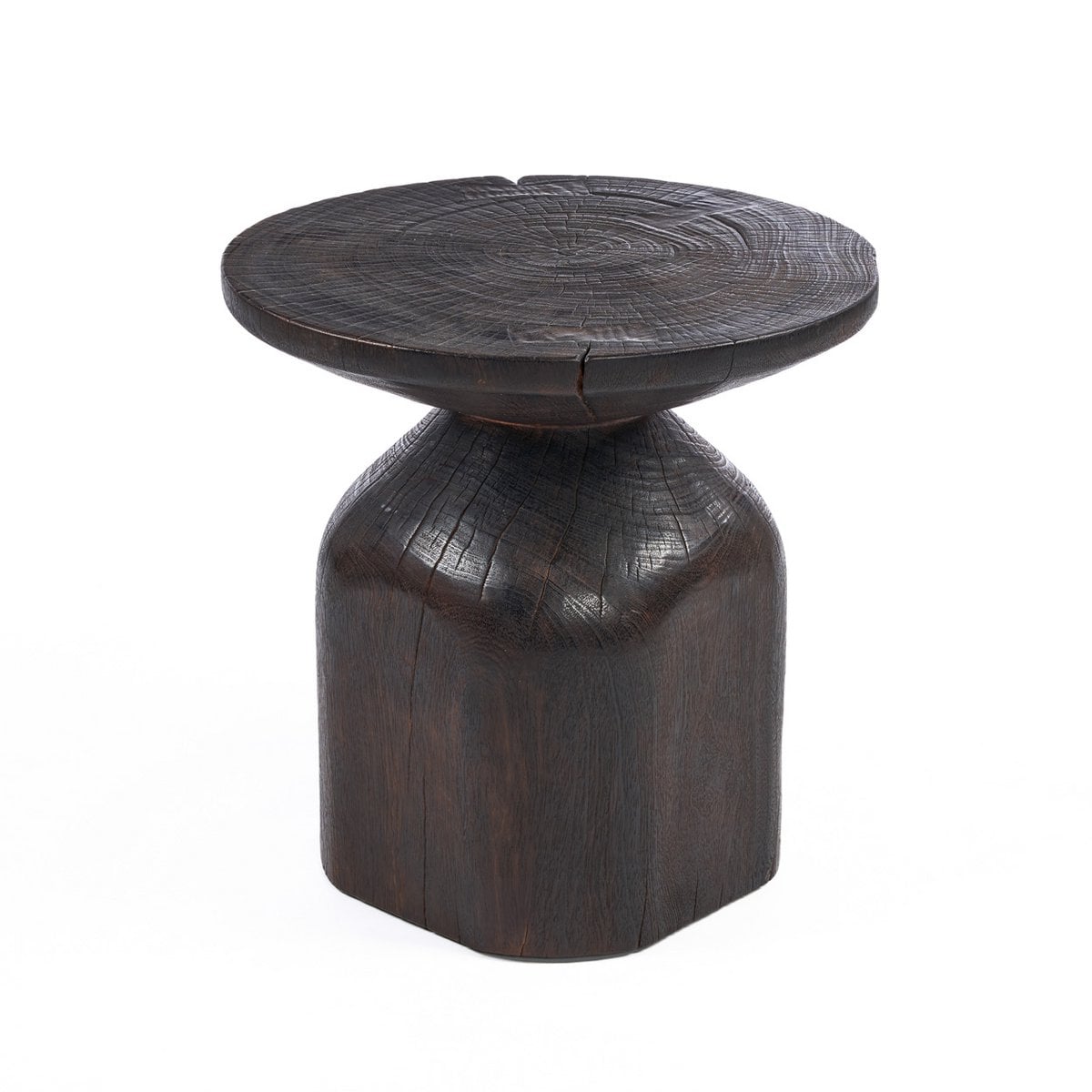 Houten bijzettafel Drumline donker walnoot