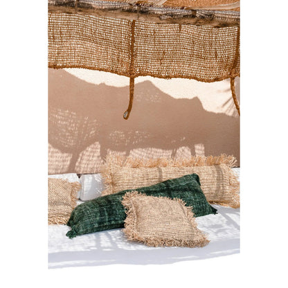 Raffia kussenhoes Rechthoekig naturel - 35x100 cm