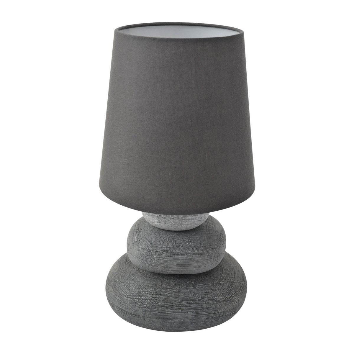 Keramische tafellamp "Stoney", keramische tafellamp in grijs, met E14 - aansluiting, tafellamp voor eetkamer, woonkamer, gang of kantoor, of als bedlamp, 31 cm hoog - OutHome