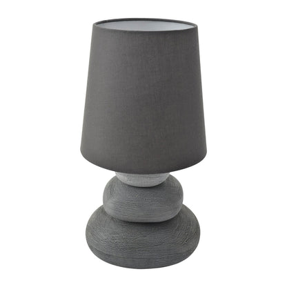 Keramische tafellamp "Stoney", keramische tafellamp in grijs, met E14 - aansluiting, tafellamp voor eetkamer, woonkamer, gang of kantoor, of als bedlamp, 31 cm hoog - OutHome