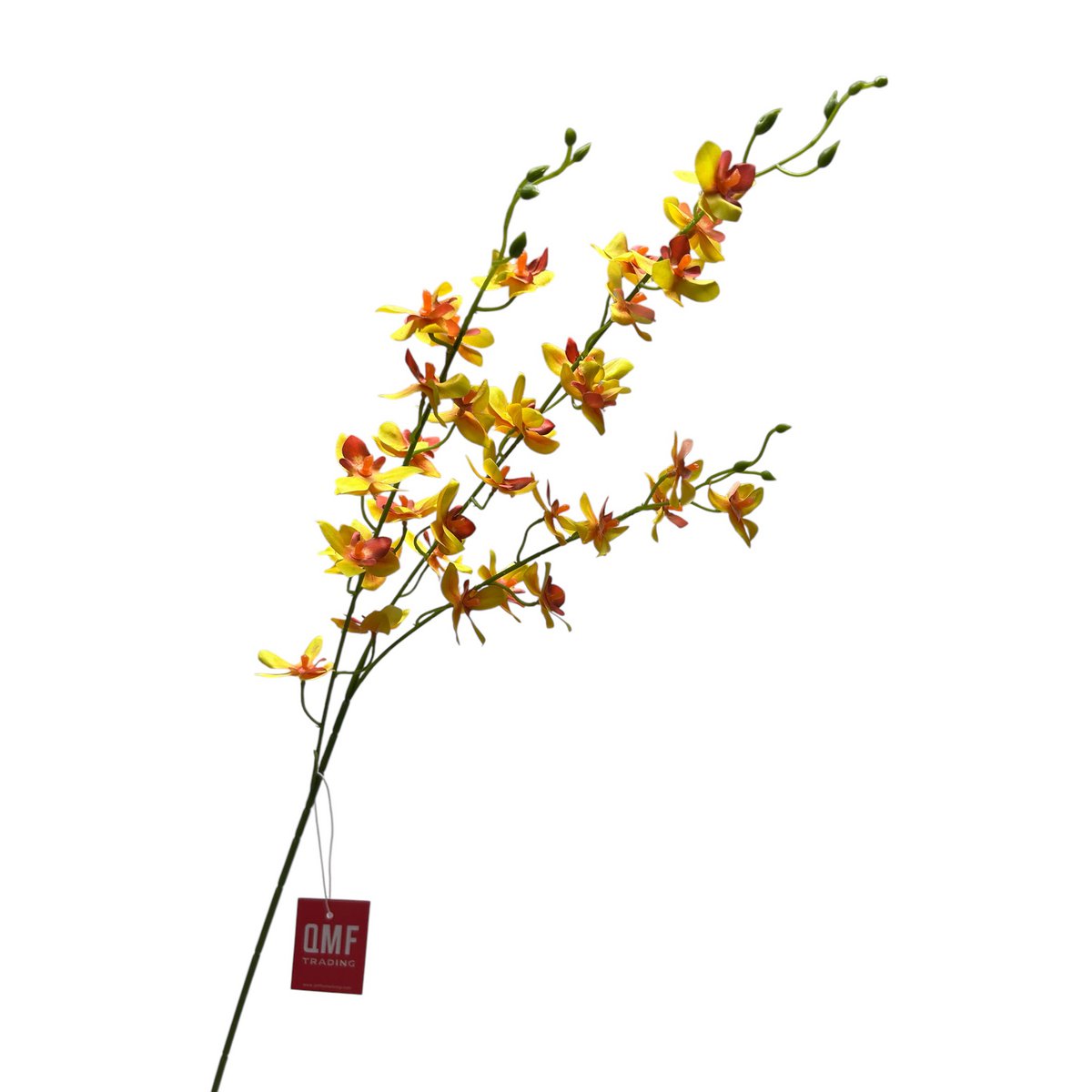 Zijden kunstbloem Phalaenopsis lichtgeel - 100 cm