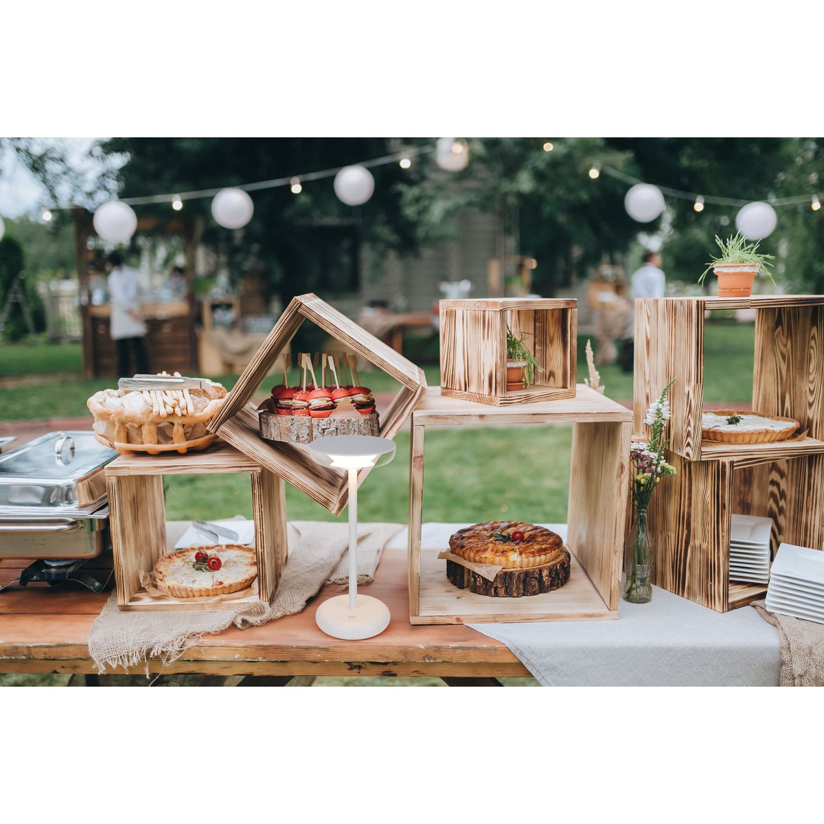 Snoerloze Tafellamp Pasi Wit Touch - 26 cm (Dimbaar)