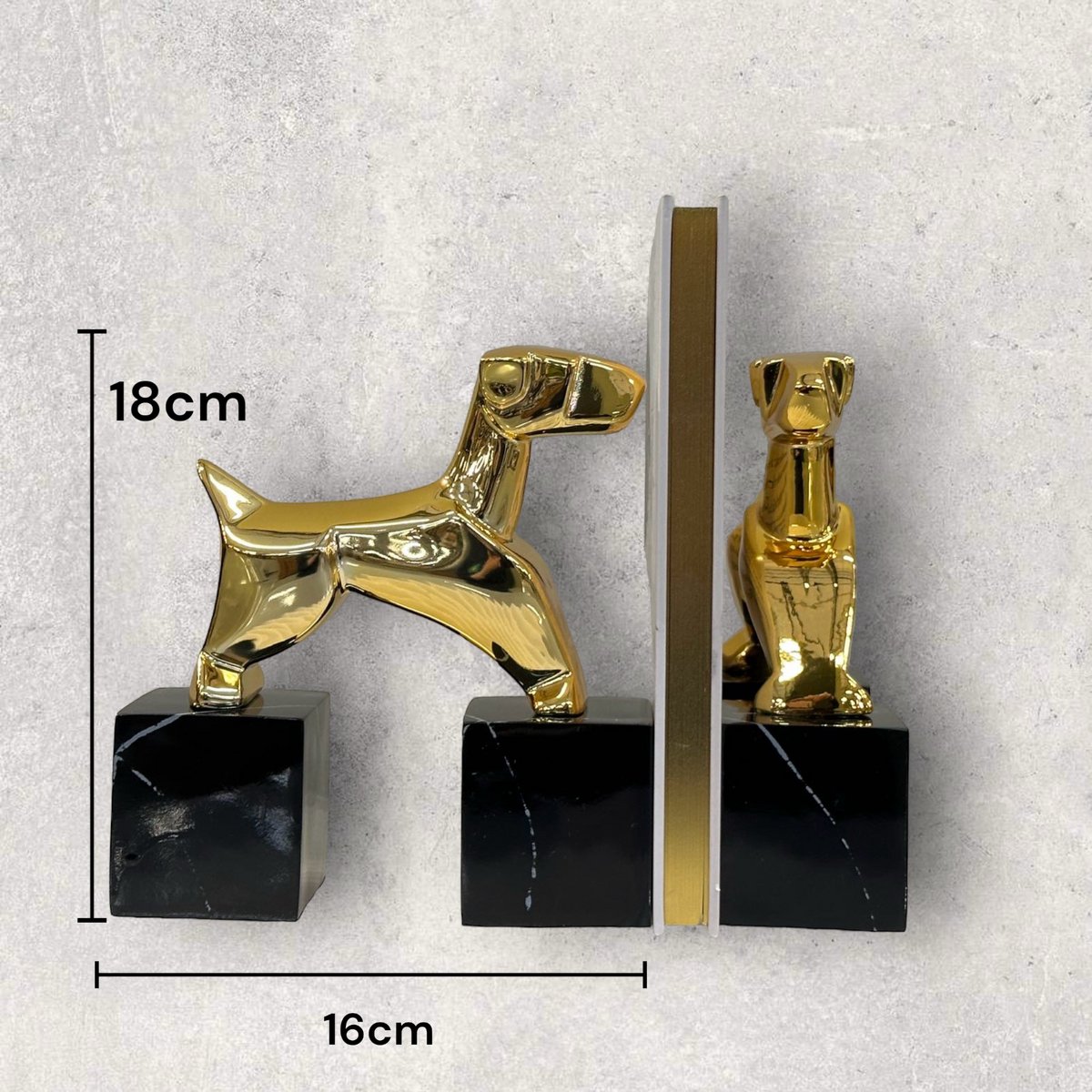 Chroom boeksteun Terrier goud