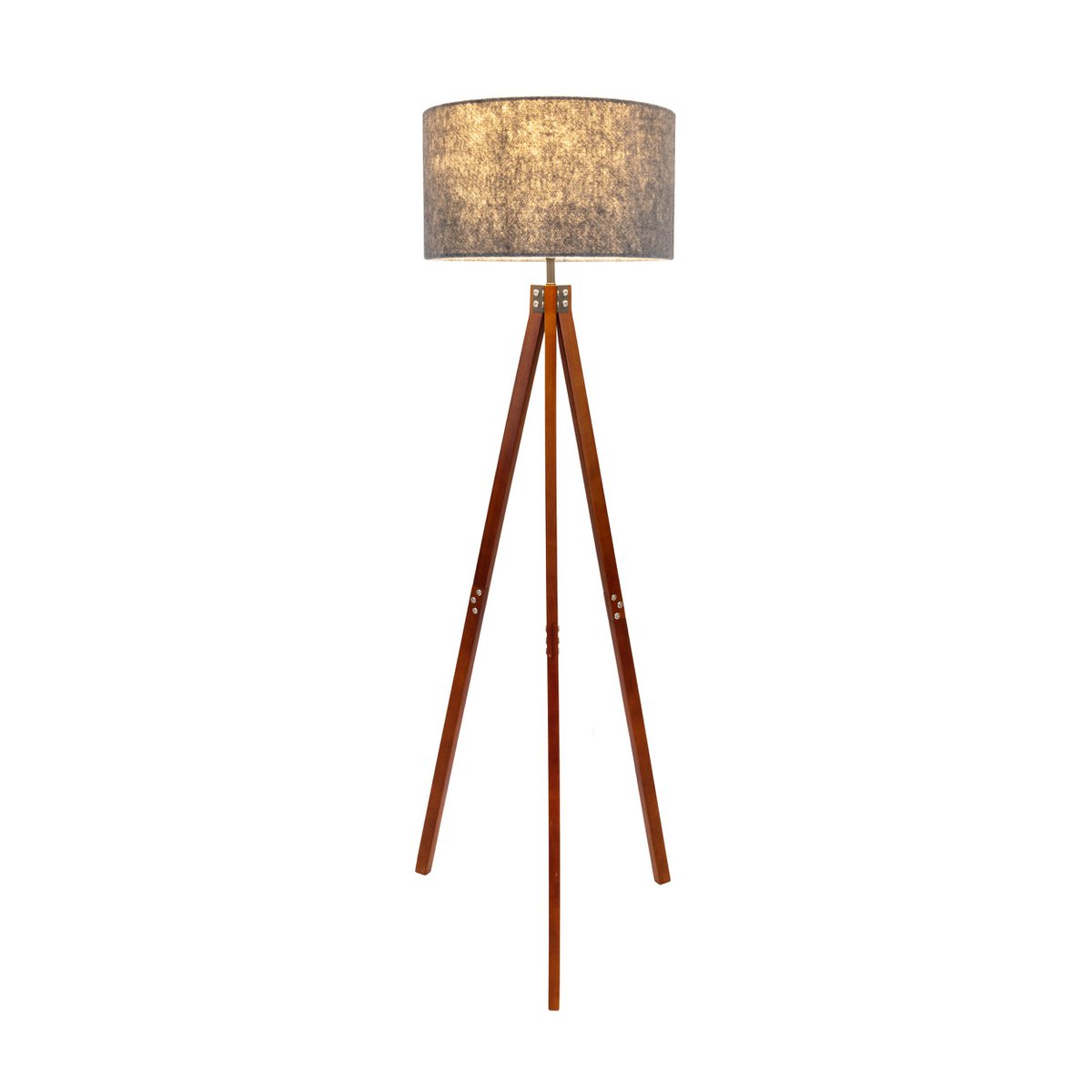 Vloerlamp Filco Hout/Kunststof Bruin/Grijs - 147 cm (E27)