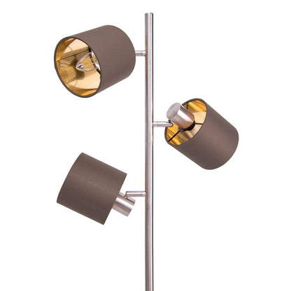 Vloerlamp Maron Satijn/Bruin - 153 cm (E14)