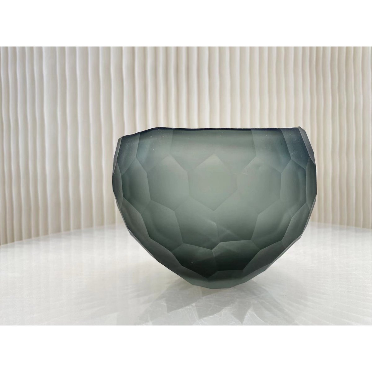 Glazen kom Luxe rookgrijs - 16 cm