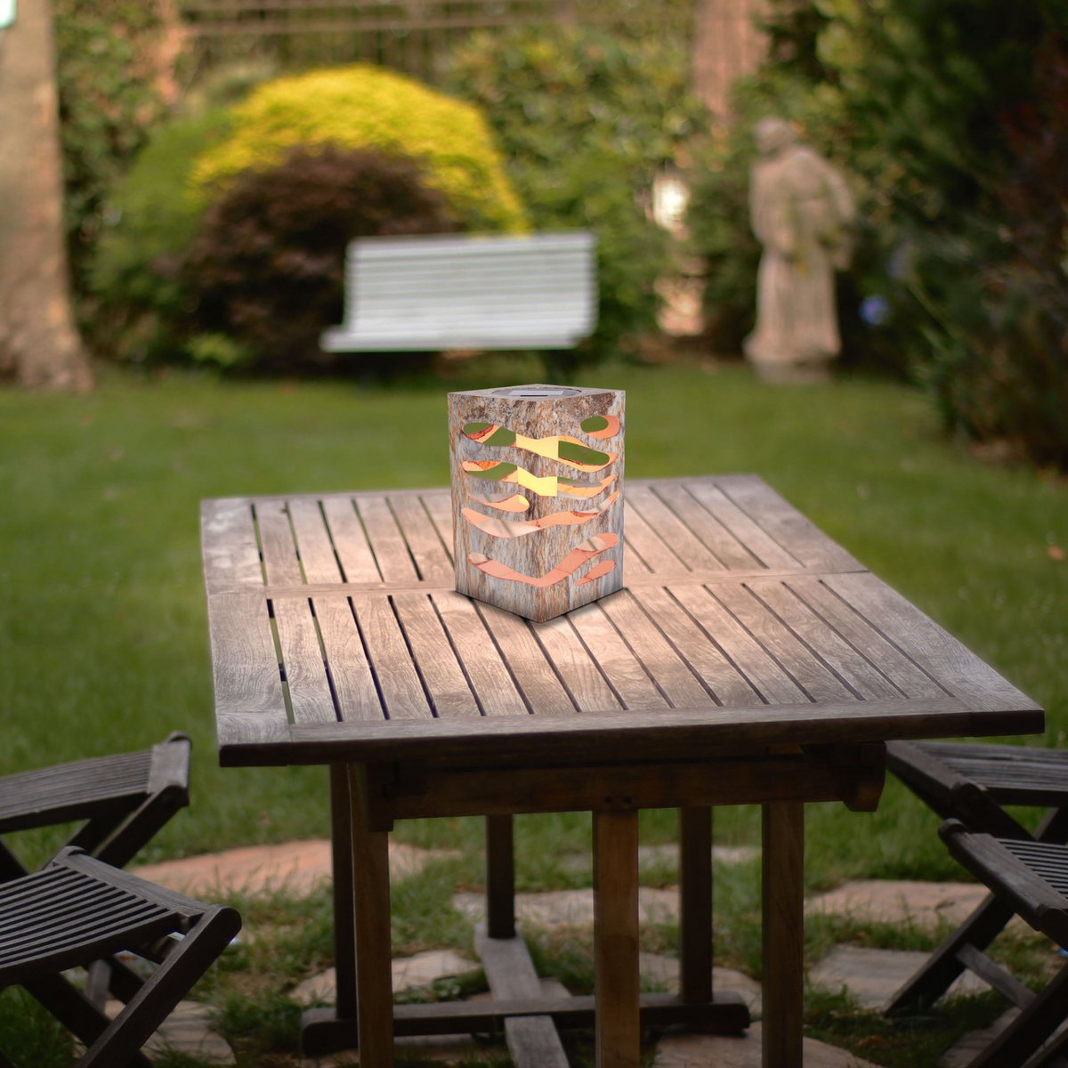 LED Solar Deco Hilda Marmerlook - 20 cm