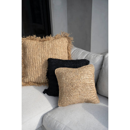 Raffia kussenhoes Flores naturel - 40 cm