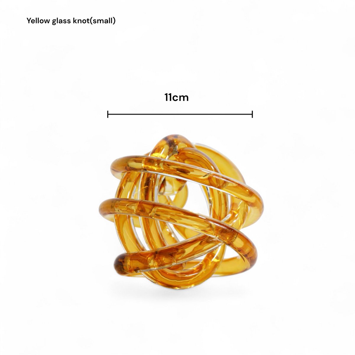Glazen knoop Knoop geel - 11 cm