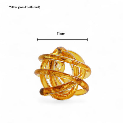 Glazen knoop Knoop geel - 11 cm
