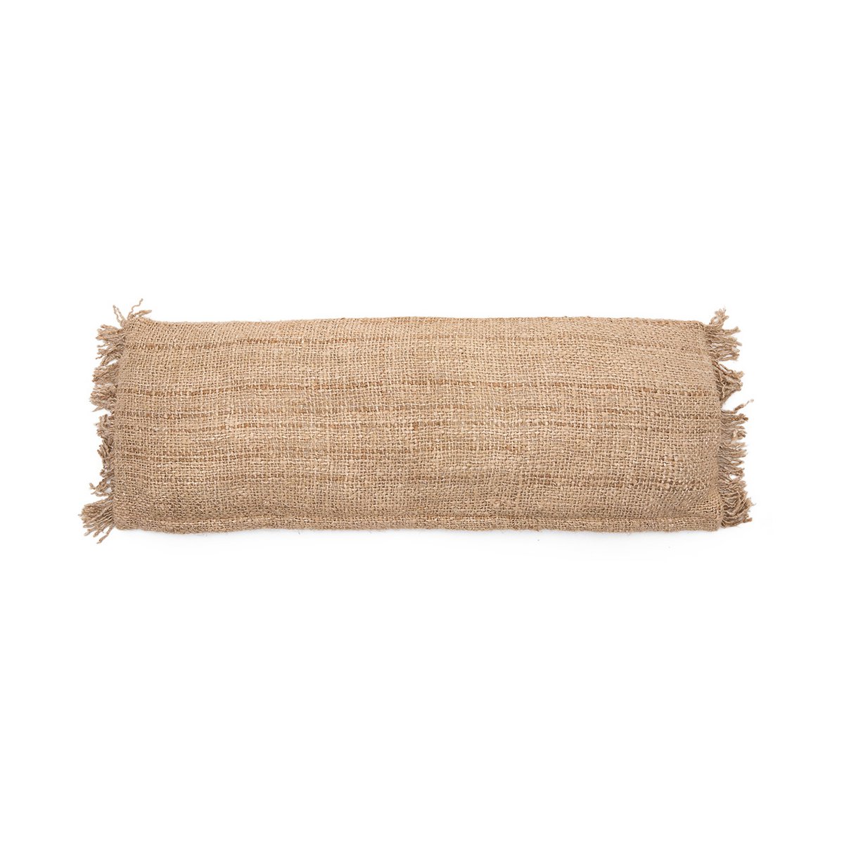Katoen kussenhoes Oh my gee beige - 35 x 100 cm