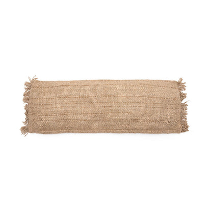 Katoen kussenhoes Oh my gee beige - 35 x 100 cm