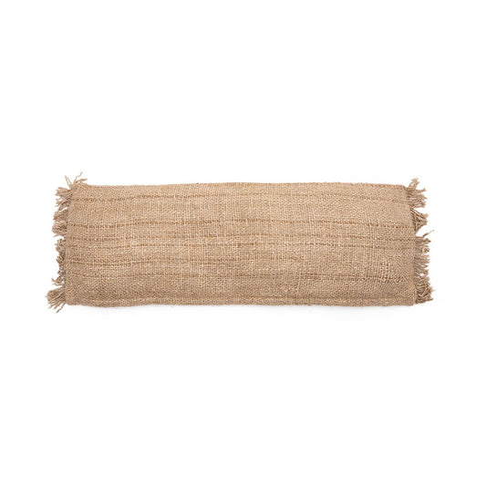 Katoen kussenhoes Oh my gee beige - 35 x 100 cm