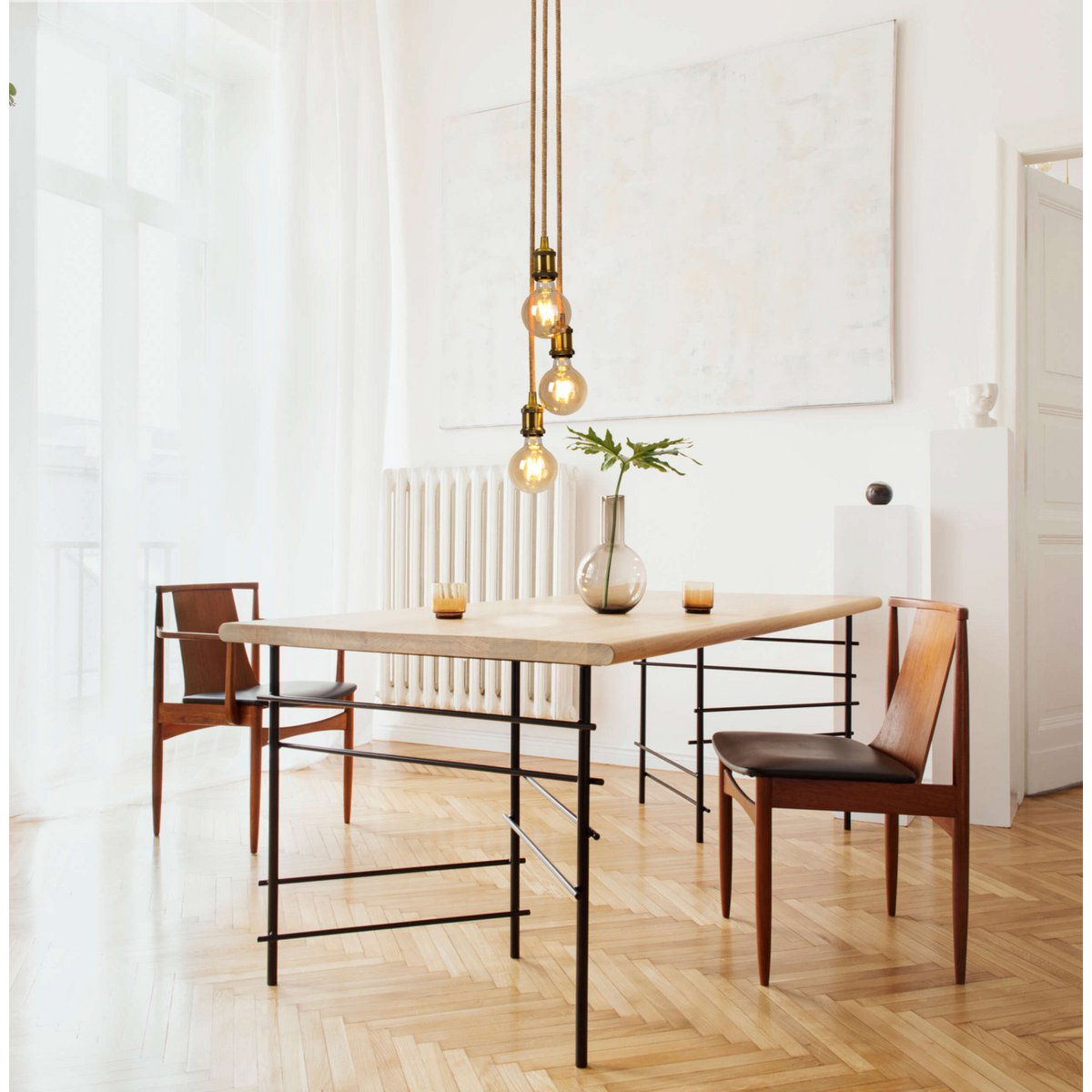 Hanglamp Ontario 3 - Lichts Oud Messing/Jute (E27) - OutHome