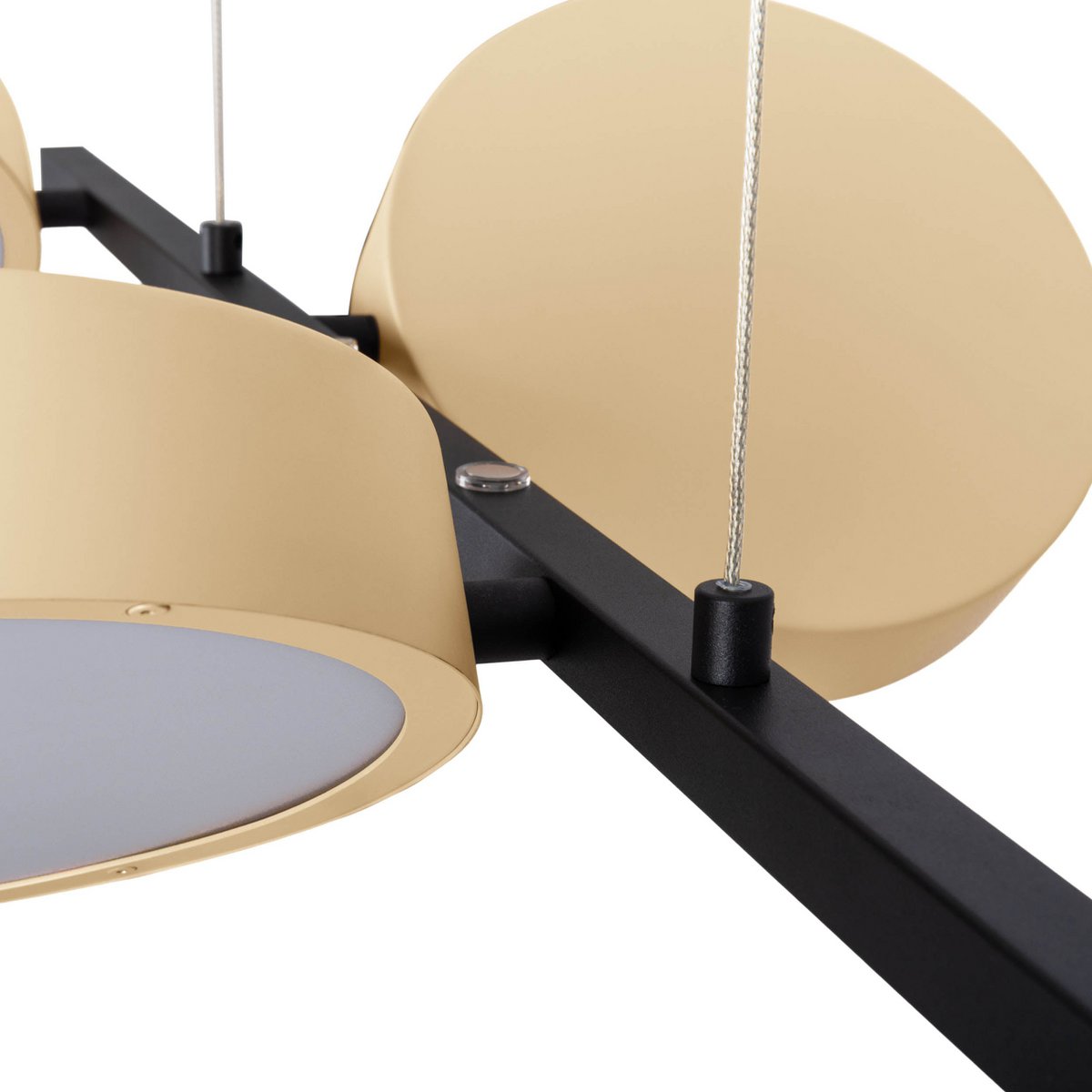 Led hanger lamp "Tessa" amandel, 150 cm hoog, 110 cm lang, gemaakt van metaal in matte amandel (Pantone 481 C) en zwart - wit plastic - OutHome